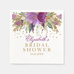 Serviette Jetable Serviettes pour Baby Shower de mariage Améthyste à