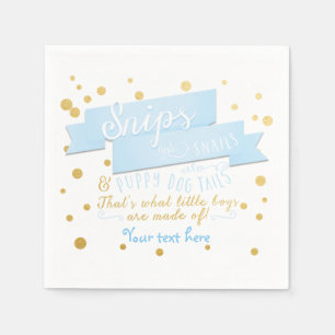 Serviette Jetable Serviettes pour Baby Shower Snips & Snail Boys Ble