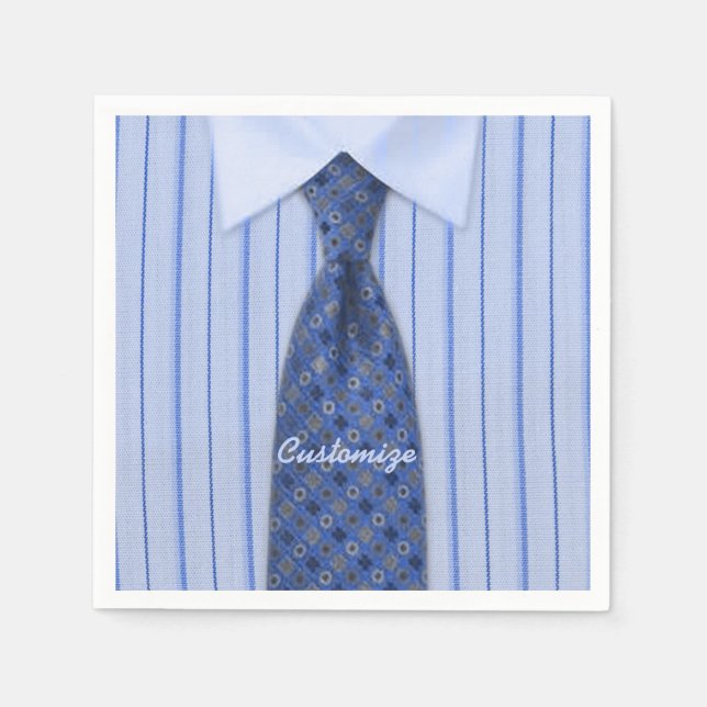 Serviette Jetable Serviettes pour costume homme avec chemise bleue e (Devant)