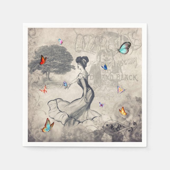 Serviette Jetable Serviettes pour femme vintage (Devant)