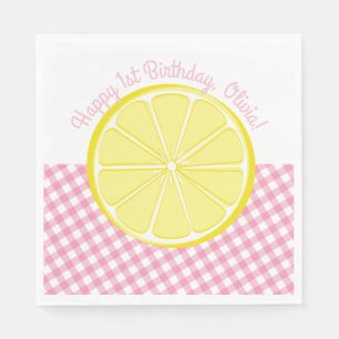 Serviette Jetable Serviettes roses de partie de limonade