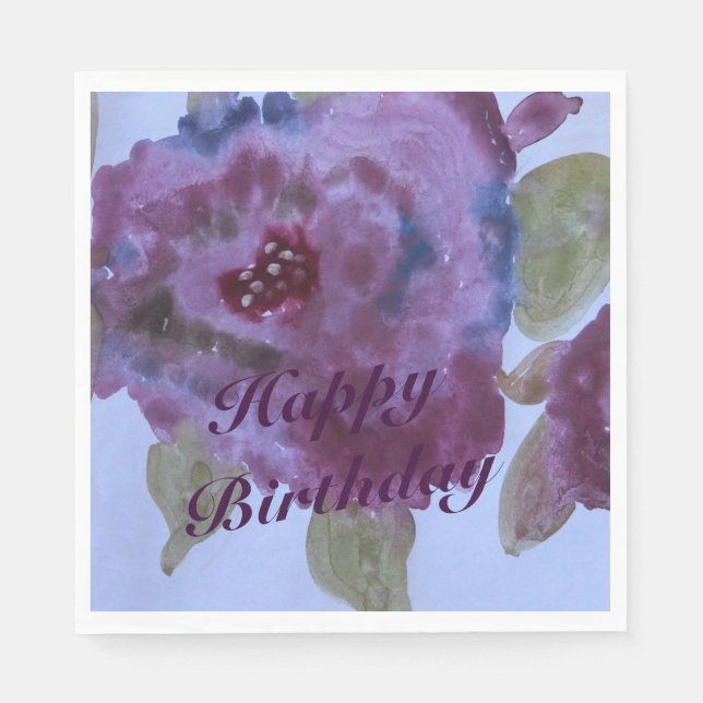 Serviette Jetable Serviettes Roses Fleurs Fraîches (Devant)