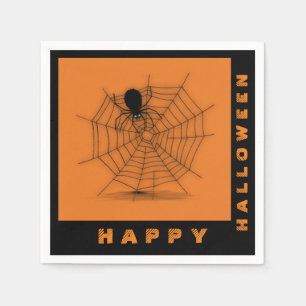 Serviette Jetable Serviettes Web Araignée Orange et Noir