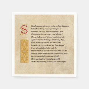 Serviette Jetable Shakespeare Sonnet 65 (LXV) sur Parchemin