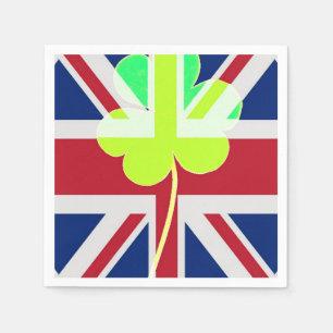 Serviette Jetable Shamrock du drapeau irlandais britannique Clover S
