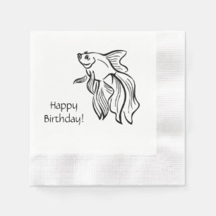 Serviette Jetable Siamese combattre le poisson Anniversaire