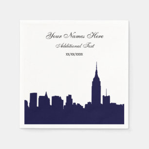 Serviette Jetable Silhouette de la ville de New York Navy, ESB