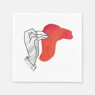 Serviette Jetable Silhouette de main Chameau Rouge