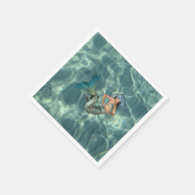 Serviette Jetable Sirène sous-marine (Coin)