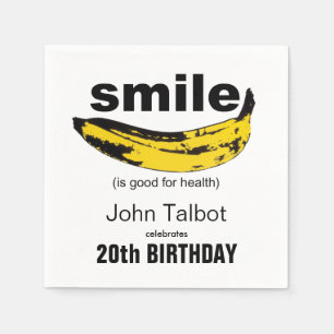 Serviette Jetable Smile est bon 20e anniversaire papier de fête Napk