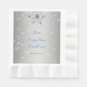 Serviette Jetable Snowflakes en argent Crystals Mariage perles en ar