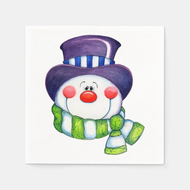 Serviette Jetable Snowman (Devant)