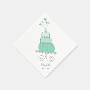 Serviette Jetable Soirée de Mariage de menthe douce Fête des mariées