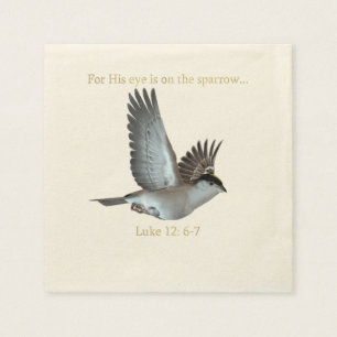 Serviette Jetable Son oeil est sur les serviettes de moineau