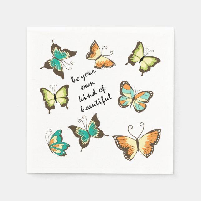Serviette Jetable Soyez vos propres beaux papillons (Devant)