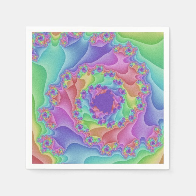 Serviette Jetable Spirale arc-en-ciel Pastel (Devant)