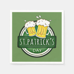 Serviette Jetable St. Patrick's Day, Beer Mugs, Irish Green