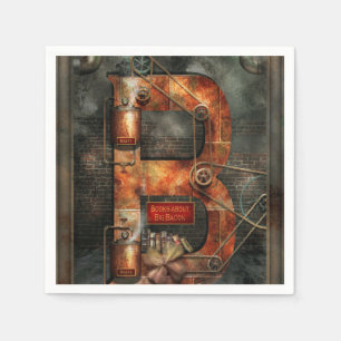 Serviette Jetable Steampunk - alphabet - B est pour des ceintures
