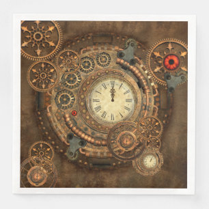 Serviette Jetable Steampunk, merveilleuse horloge