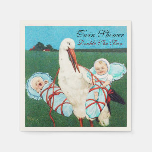 SERVIETTE JETABLE STORK TWIN BÉBÉ GARÇON DOUCHE