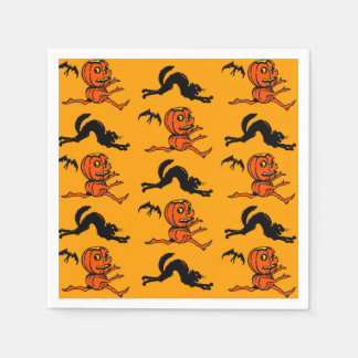 Serviette Jetable Style vintage Halloween Citrouille Cocktail Napkin