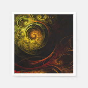 Serviette Jetable Sunrise Floral Red Abstrait Art