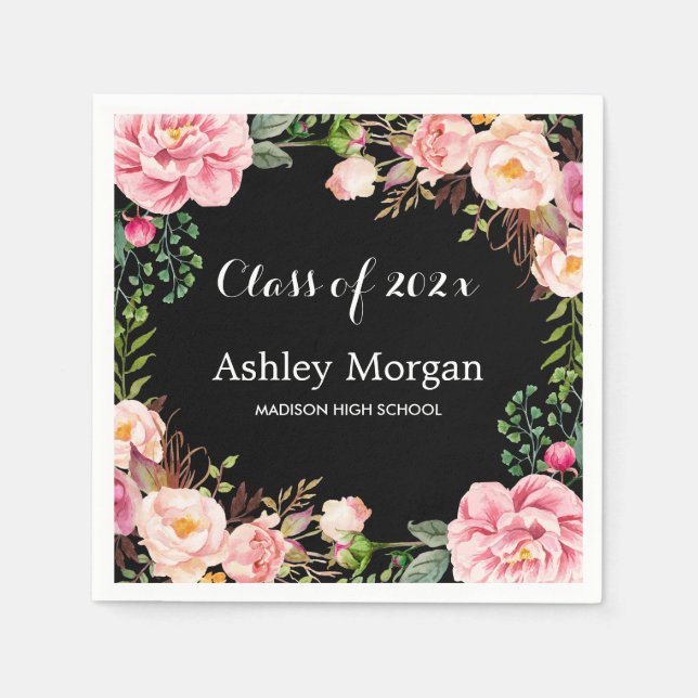 Serviette Jetable Superbe couronne florale Classe de Graduation Part (Devant)
