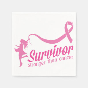 Serviette Jetable Survivant plus fort que le Cancer