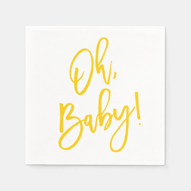 Serviette Jetable Sweet Sprigs Baby shower neutre genre Napkin (Devant)