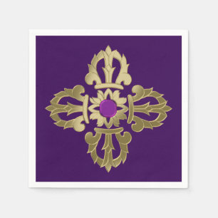 Serviette Jetable symbole bouddhiste doré vajra