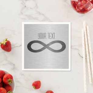 Serviette Jetable Symbole d'infini sur la texture en métal de Faux
