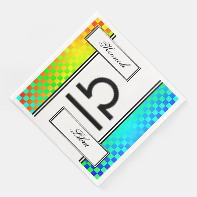 Serviette Jetable Symbole du Zodiaque de Libra par Kenneth Yoncich (Coin)