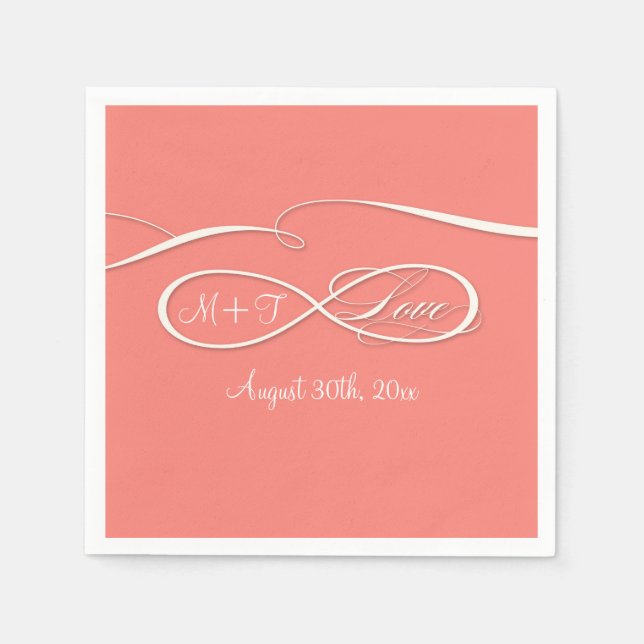 Serviette Jetable SYMBOLE INFINIE SYMBOLE INFINIE AMOUR Mariage Cora (Devant)