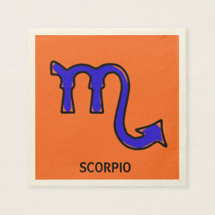 Serviette Jetable Symbole Scorpio