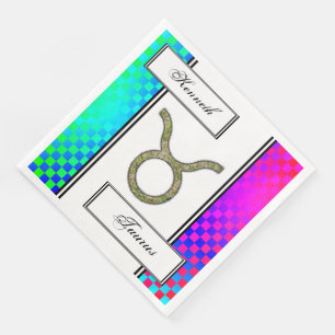 Serviette Jetable Symbole Taurus Zodiac Élément par Kenneth Yoncich