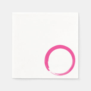 Serviette Jetable Symbole zen rose / Cercle Enso