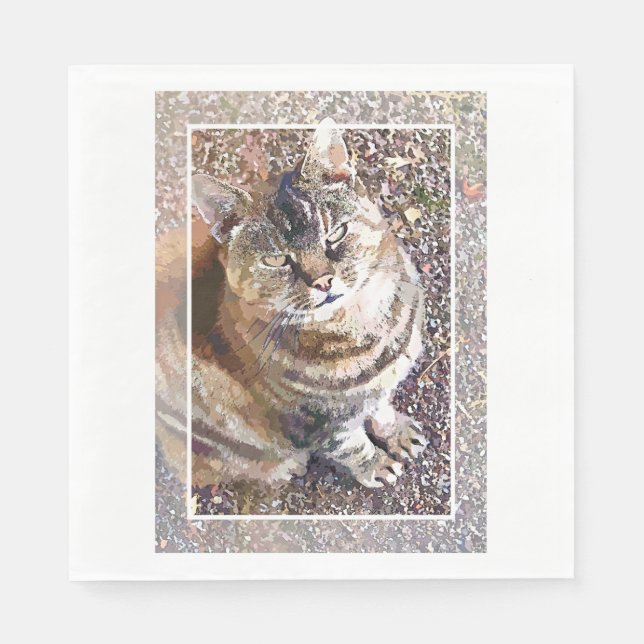 SERVIETTE JETABLE TABLEAU CAT (Devant)