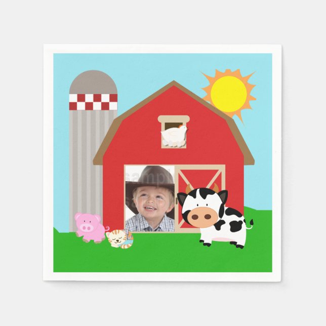 Serviette Jetable Tablier photo personnalisé Papier d'anniversaire (Devant)