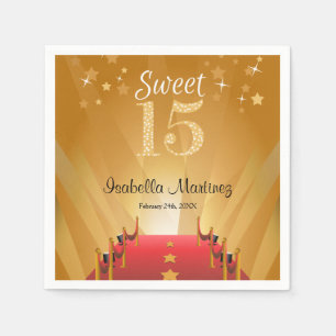 Serviette Jetable Tapis rouge Hollywood Star Sweet 15 Anniversaire