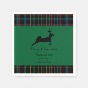 Serviette Jetable Tartan et Reindee