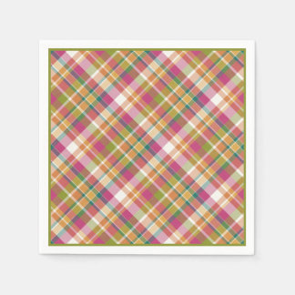 Serviette Jetable Tartan Vintage rétro Tartan Carré Motif
