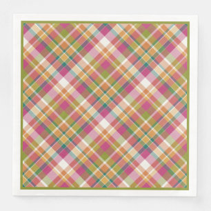 Serviette Jetable Tartan Vintage rétro Tartan Carré Motif