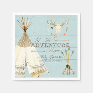 Serviette Jetable Teepee Boho Tribal Deer Flèches Baby shower garçon