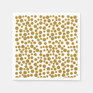Serviette Jetable Tendance Chic Gold Pois Parties scintillant Photo