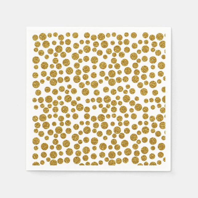 Serviette Jetable Tendance Chic Gold Pois Parties scintillant Photo  (Devant)