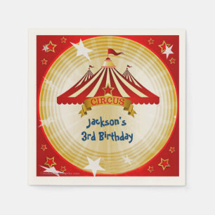 Serviette Jetable Tente de cirque rouge, Custom, Anniversaire
