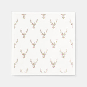 Serviette Jetable Tête de cerf Vintage rose moderne