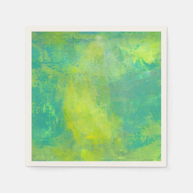 Serviette Jetable Texture abrégée verte et jaune (Devant)