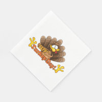 Thanksgiving/White Standard Luncheon Napkin/Turqui