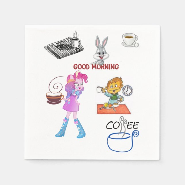 Serviette Jetable Thé café Napkin (Devant)